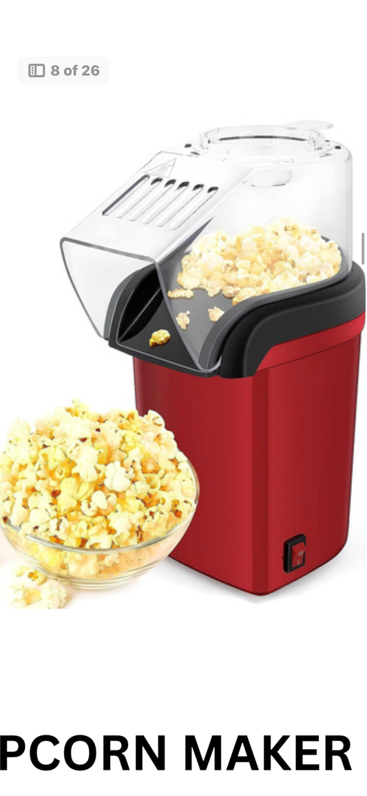 Hot Air Popcorn Maker – Oil-Free, Fast & Healthy Snacking